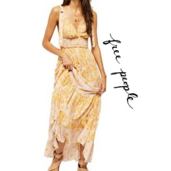 NWT- Free People - Let's Smock About It Maxi Dress - Picture 4 of 16